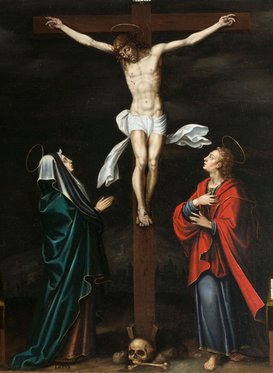 Crucificação. Tríptico de Aubéry de French School