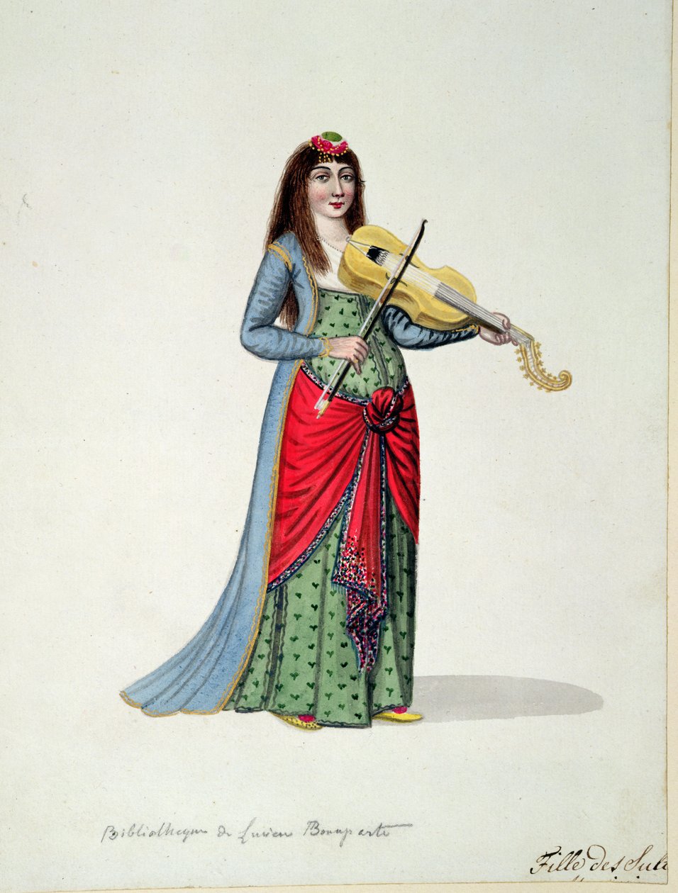 Filha dos sultões, período otomano, terceiro quartel do século XVIII (wc no papel) de French School