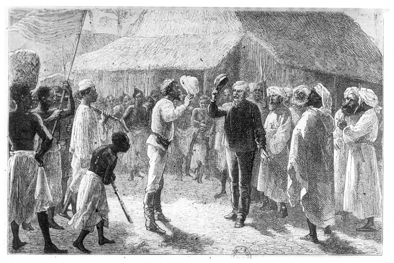 David Livingstone (1813-73), de "Como encontrei Livingstone", de Sir Henry Morton Stanley (1841-1904) de French School
