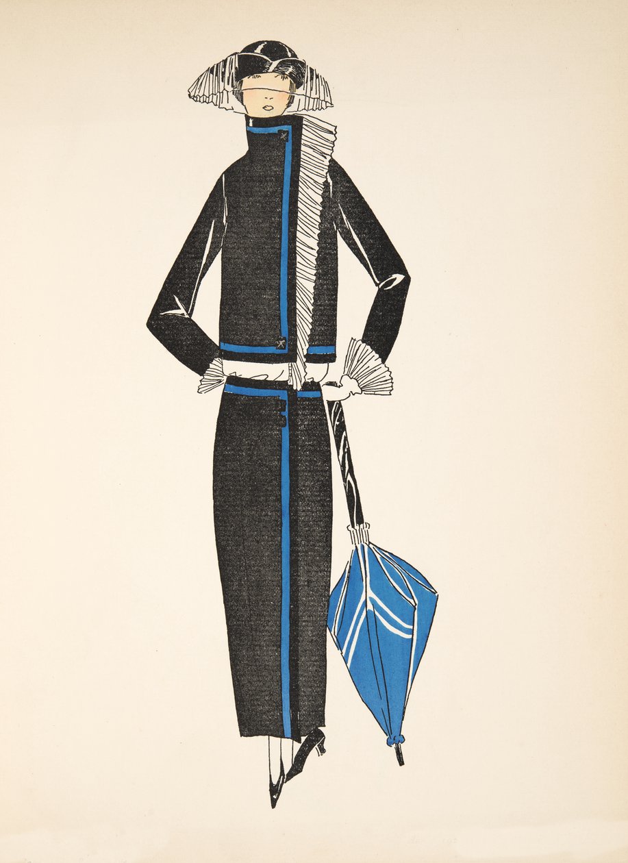 Vestido de dia, de uma Coleção de Pratos de Moda de French School