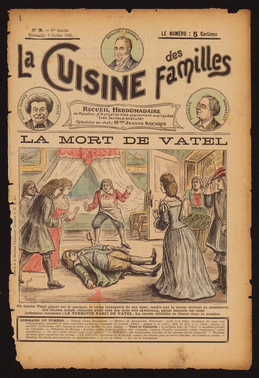 Morte do cozinheiro francês François Vatel de French School