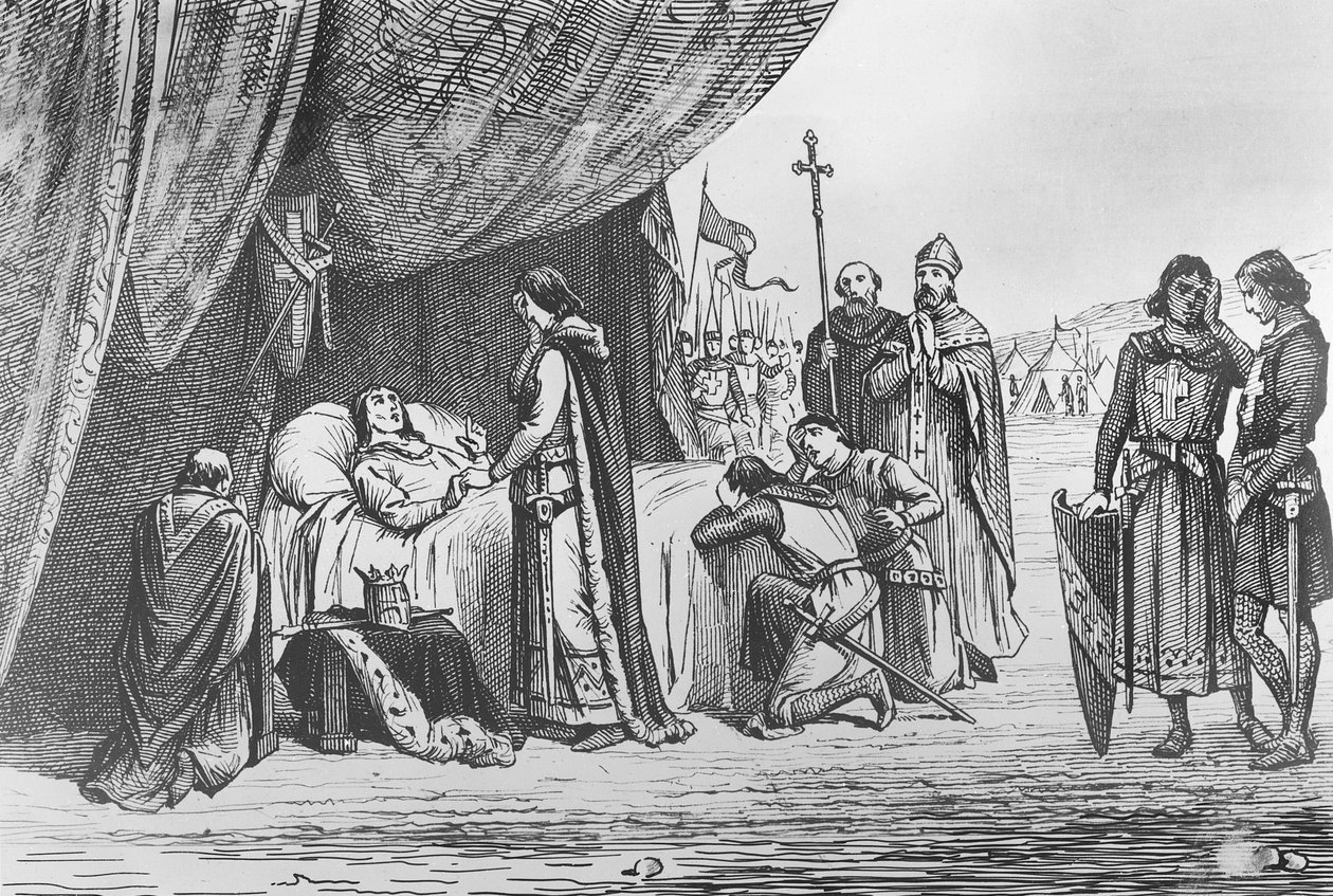 Morte de Luís IX em 1270 (gravura) de French School