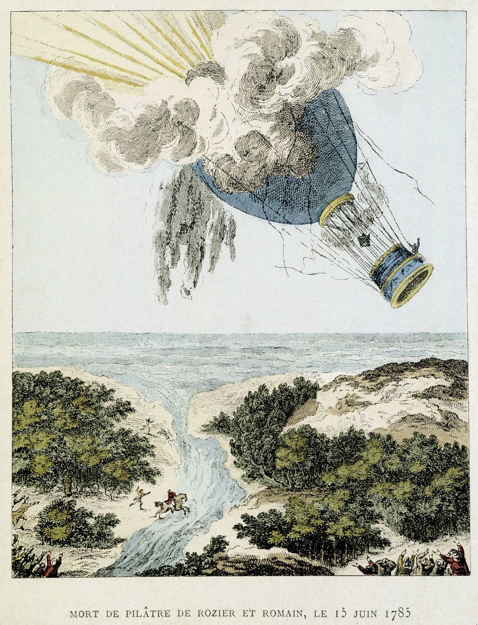 Morte de Pilâtre de Rozier e Romain de French School