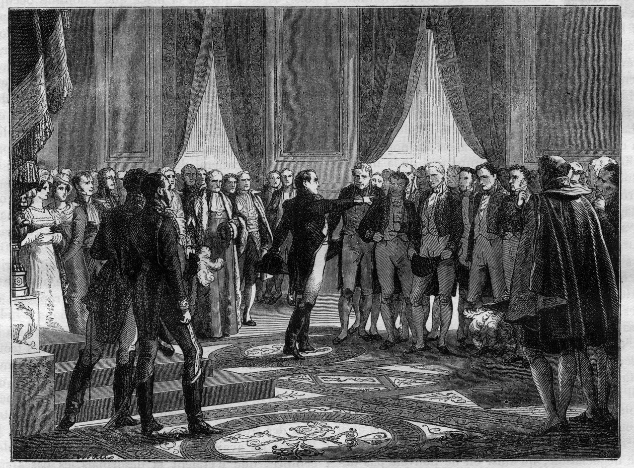 Dezembro de 1813 - Violento apóstrofo de Napoleão ao legislativo - de French School
