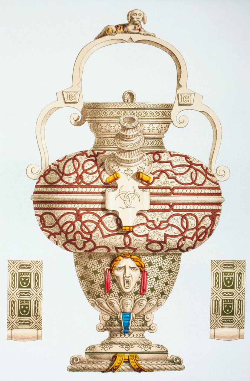 Garrafa de bebida decorada pertencente a Henri II da França, 1873 de French School
