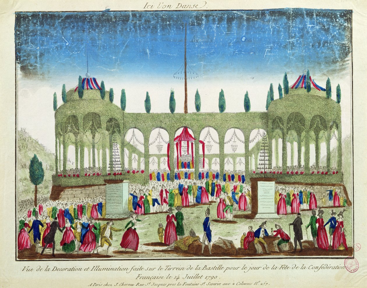 Decoração e Iluminação da Bastilha para o Festival da Federação, 14 de julho de 1790 de French School