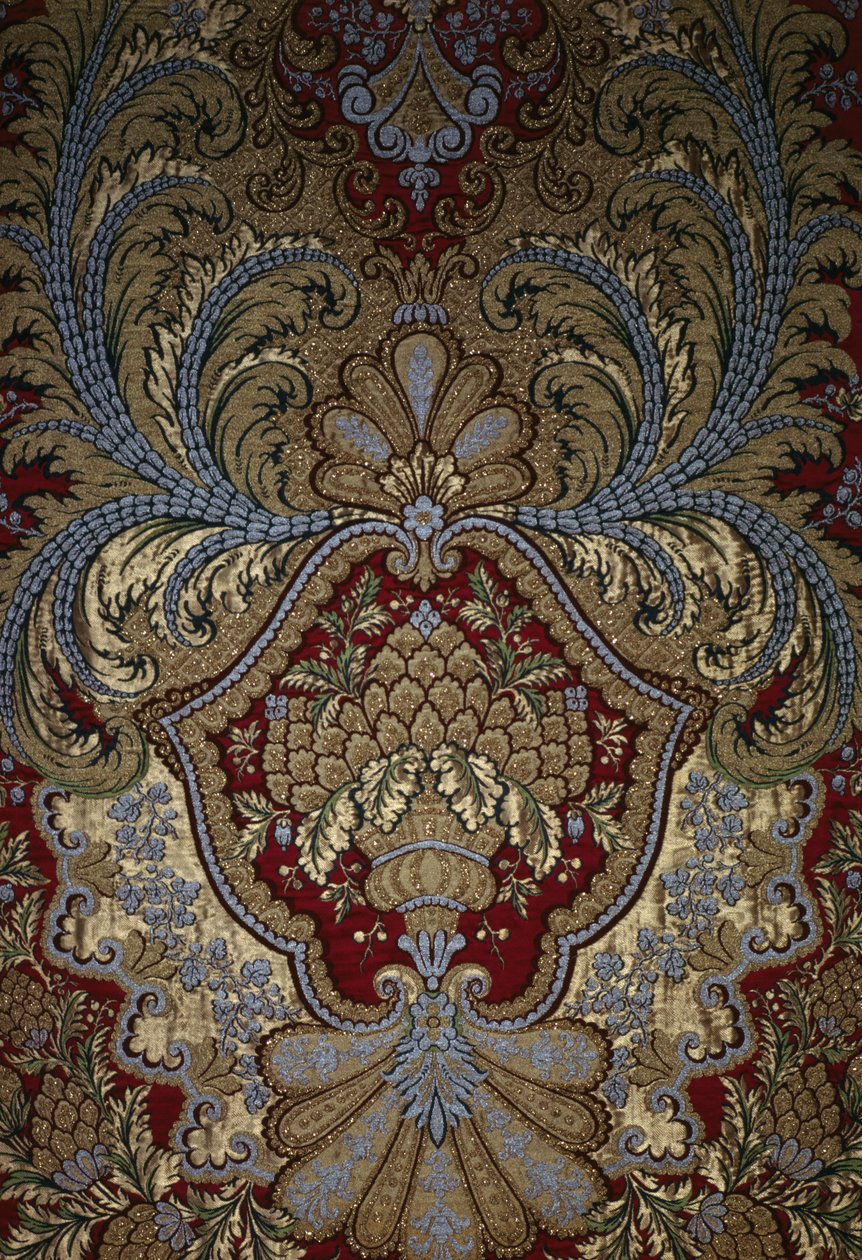 Pormenor decorativo de uma tapeçaria, Palácio de Versalhes (têxtil) de French School