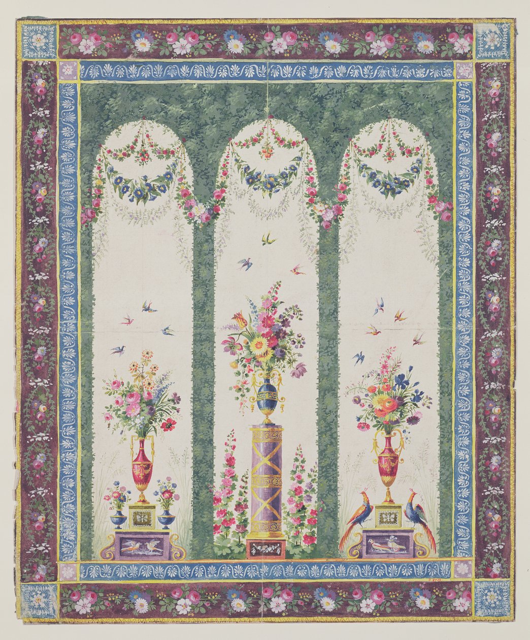 Design decorativo para um caramanchão ou loggia jardim de French School