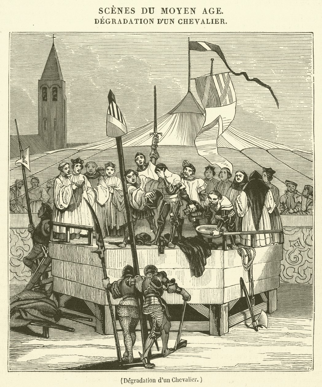 Degradação de um cavaleiro (gravura) de French School