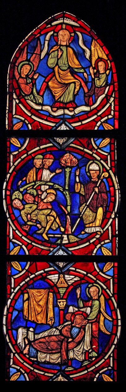 Retratando Cristo e São Martinho, 3 cenas da igreja de Varennes-Jarcy de French School