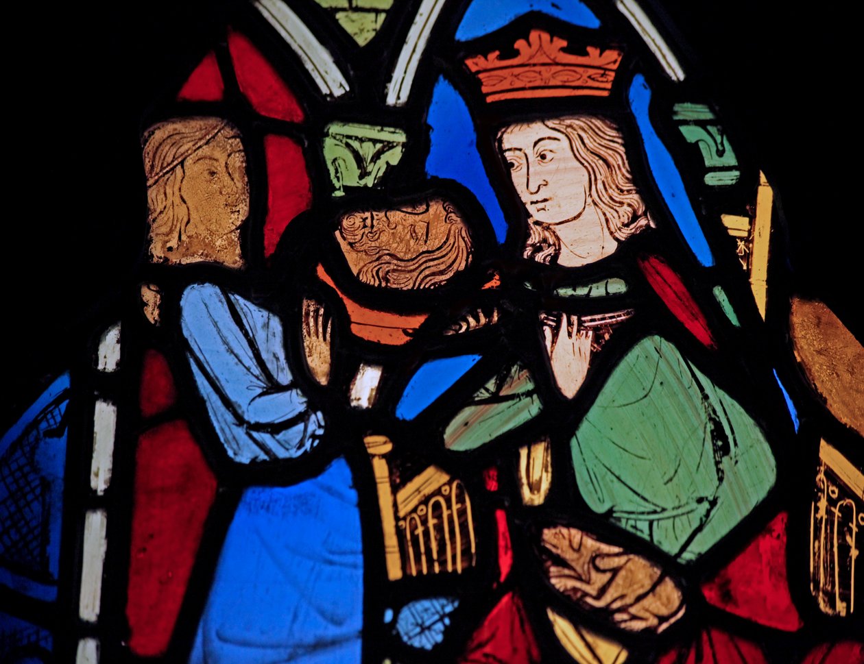 Representando Salomé com a cabeça de João Batista, ex Ste Chapelle de French School
