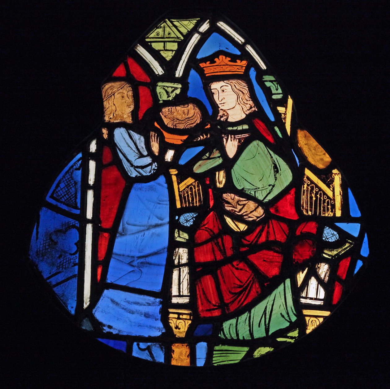 Representando Salomé com a cabeça de João Batista, ex Ste Chapelle de French School