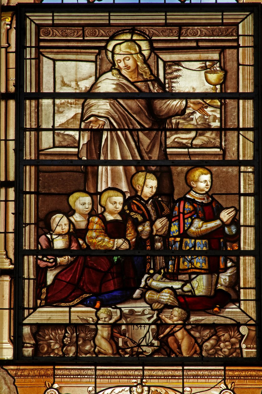 Retratando São João e cinco dos filhos de Anne de Montmorency de French School