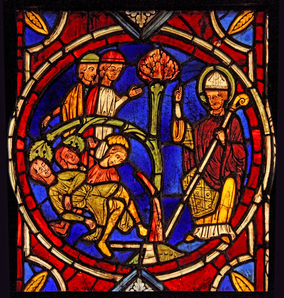 Retratando St Martin - e o milagre do pinheiro (ex Varennes-Jarcy - originalmente da Abadia de Gercy) de French School