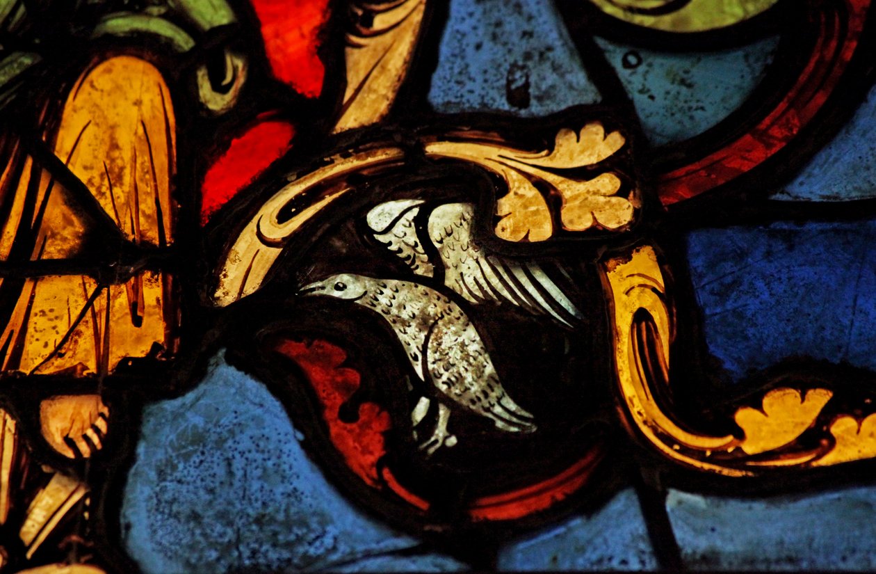 Retratando um pássaro na Árvore de Jessé, originalmente da igreja de Varennes-Jarcy (originalmente da Abadia de Gercy) de French School