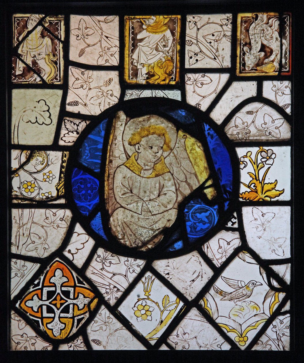 Retratando grisalha com grotescos e um anjo; Normandia de French School
