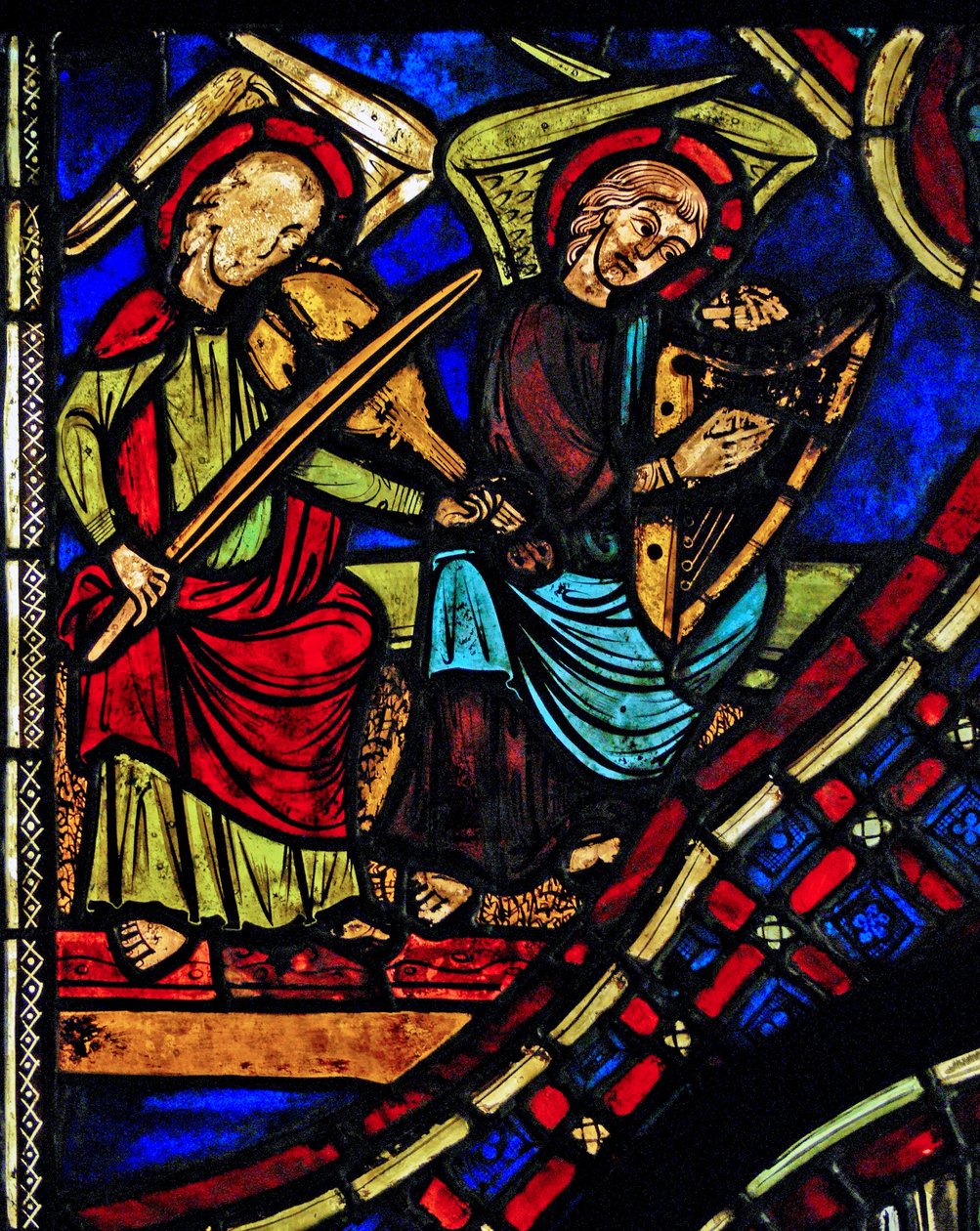 Retratando anjos músicos (ex Varennes-Jarcy - originalmente da Abadia de Gercy) de French School