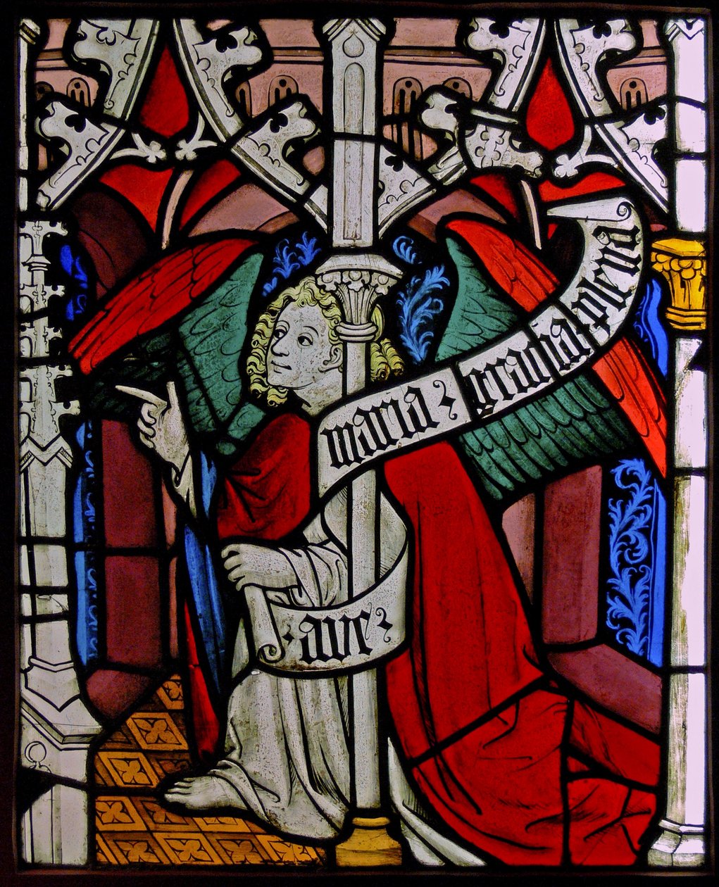 Retratando o anjo Gabriel na Anunciação, originalmente do Alto Reno de French School