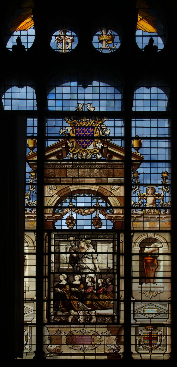 Retratando a janela norte na capela do castelo de Chantilly de French School