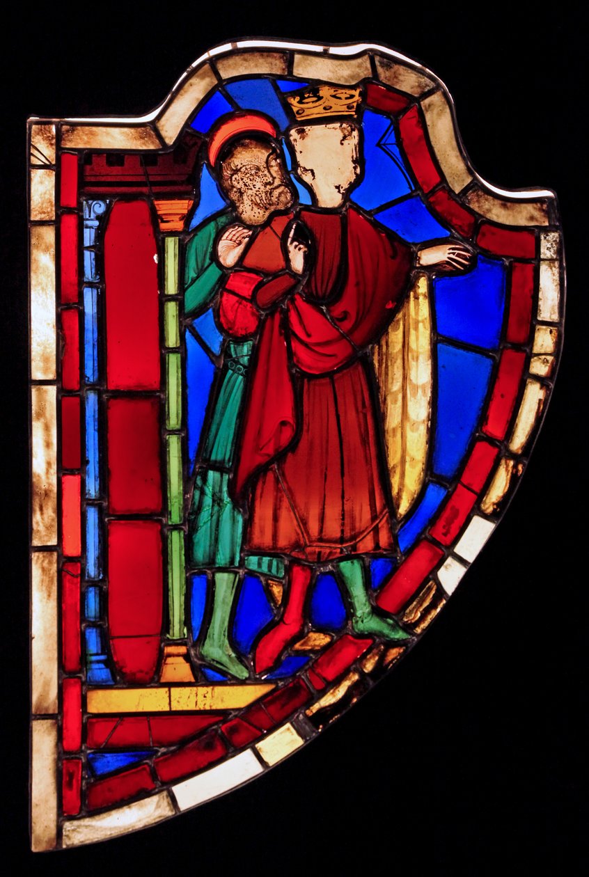 Representando duas pessoas, ex Ste Chapelle (Bay C, a janela de Esther) de French School