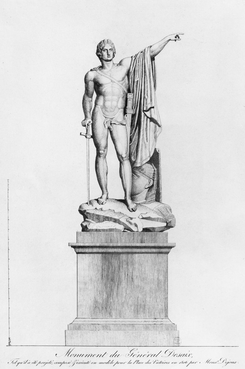 Projeto para um monumento ao General Desaix de Veygoux pelo escultor Claude Dejoux, Place des Victoires, Paris, 1806 de French School