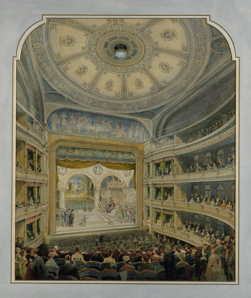Design para um teatro, c.1860 (wc no papel) de French School