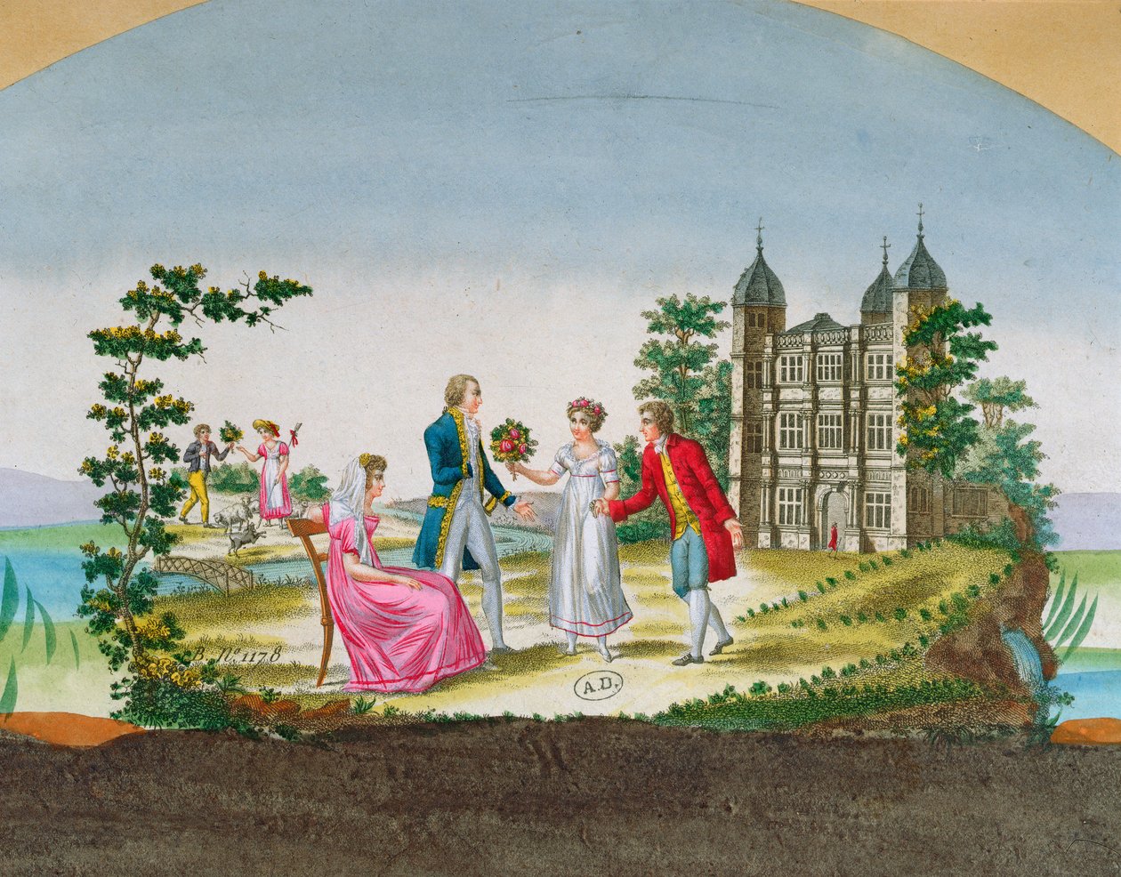 Design para uma decoração de fãs. c.1830 de French School