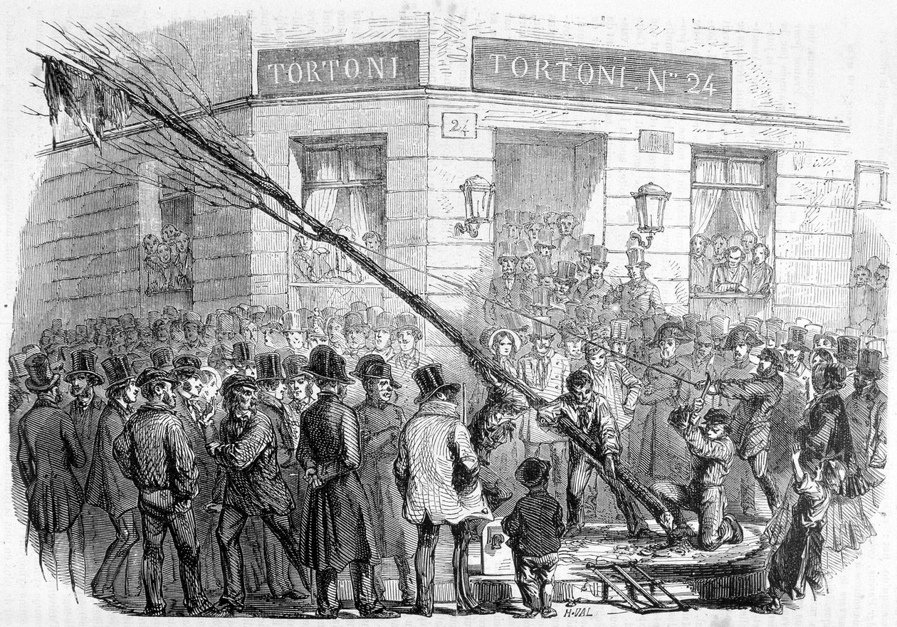 Destruição das árvores da liberdade (Fev. -Março 1850) - in "Histoire contemporaine de la France", Hachette, Paris de French School