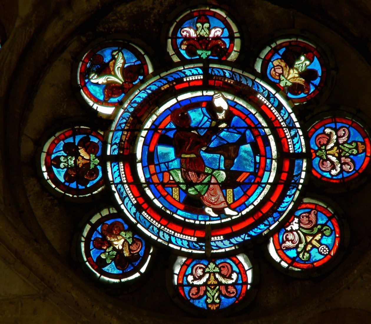Detalhe, de, a, norte, rosÈ, janela, descrevendo, medicina, de, a, artes liberais de French School