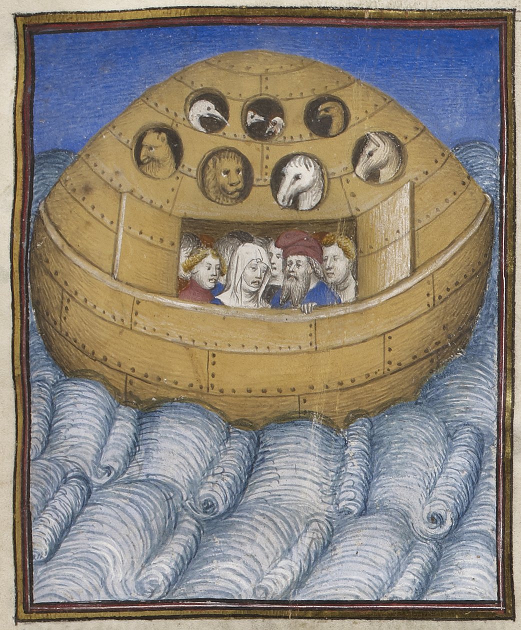 Detalhe da Arca de Noé, ilustração de 
