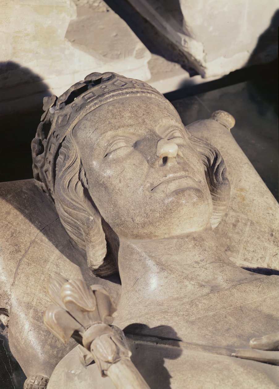 Detalhe da efígie de Filipe III, O Negrito (mármore) de French School