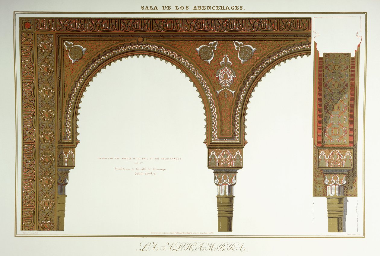 Detalhes dos Arcos da Sala de los Abencerages de French School