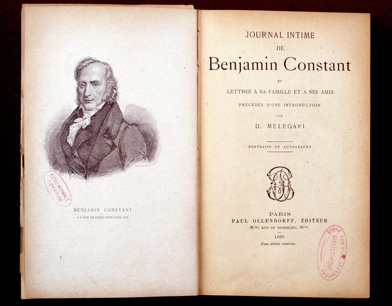 Diário de Benjamin Finstnt. Edição de 1895. de French School