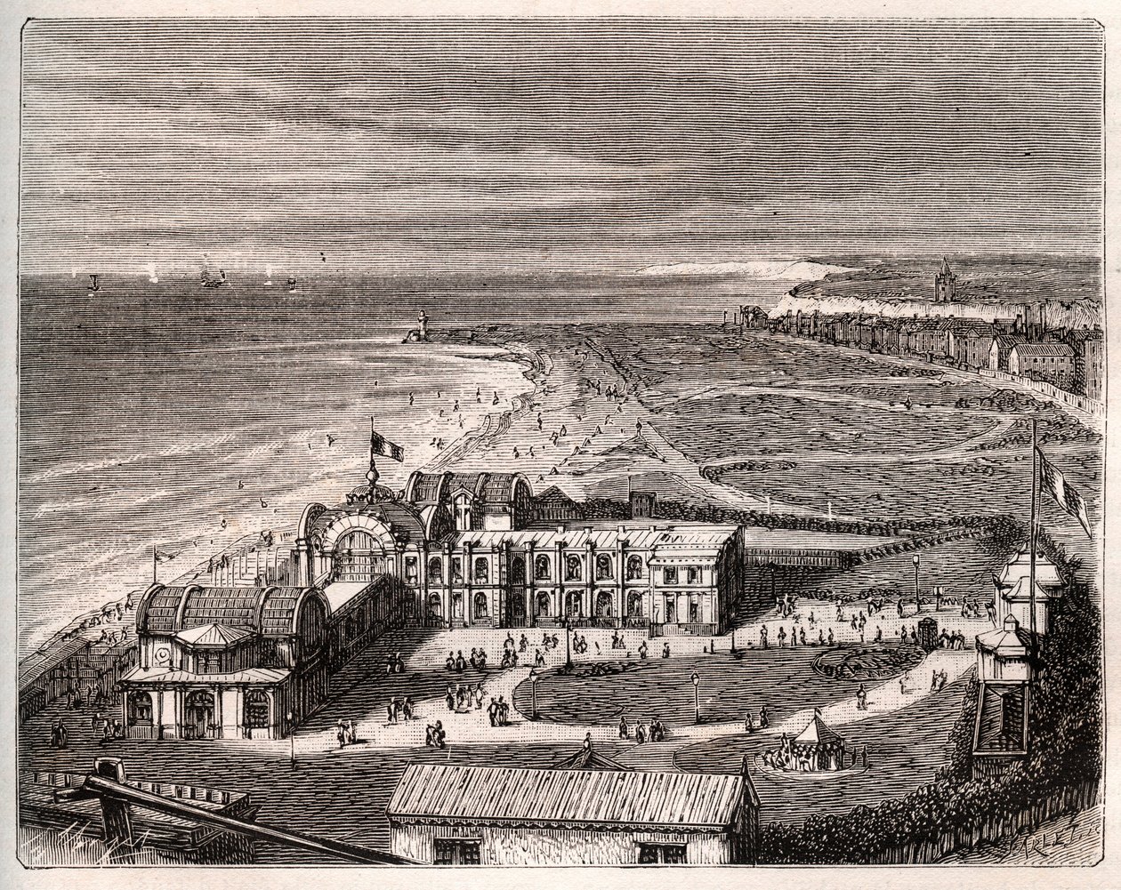 Dieppe - Normandie - gravura em "La France illustree: geographie, histoire, administration statistique" de V.A. Malt-Brown. 1884 de French School