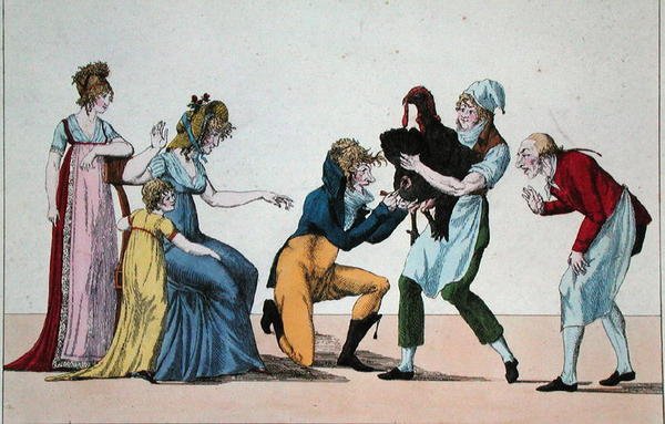 Dindonnade ou The Rival of the Vaccine, c.1800 (gravação colorida) de French School