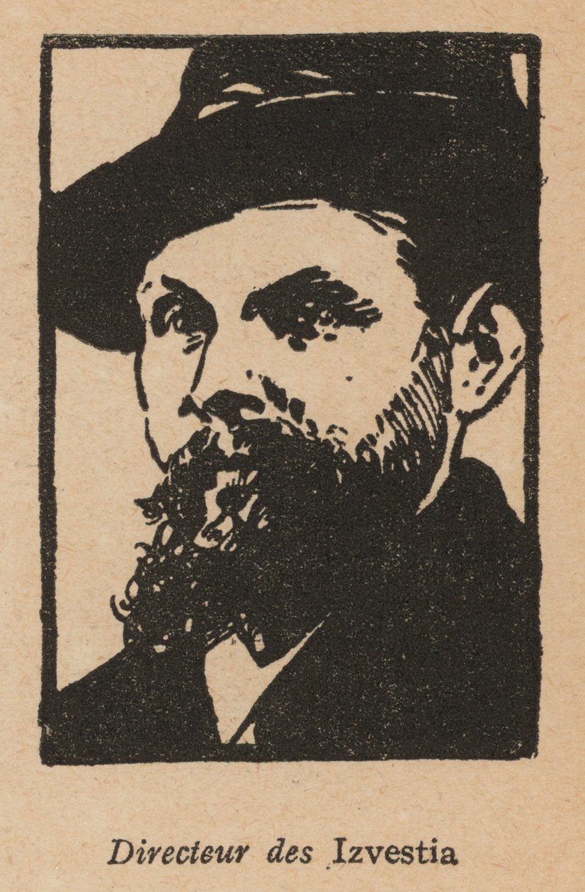 Diretor do jornal soviético Izvestia (litografia) de French School