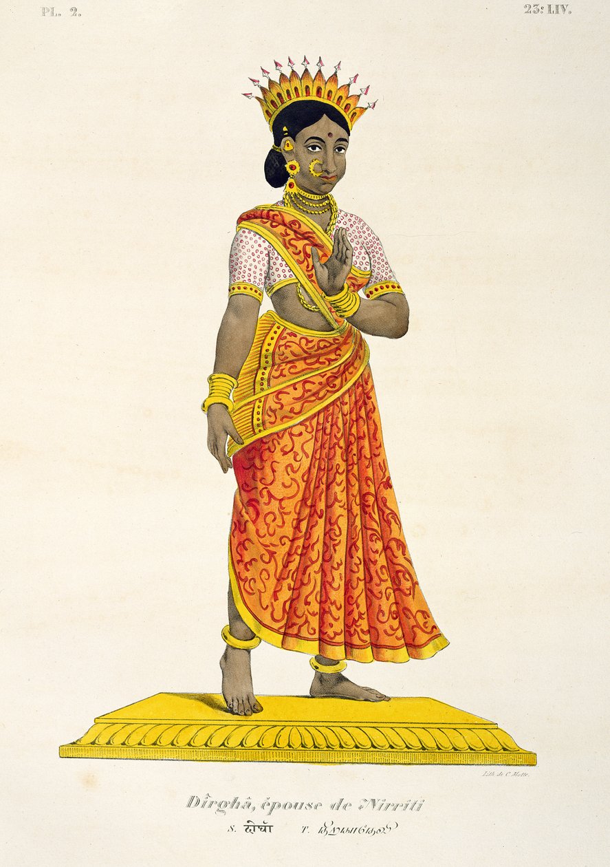 Dirgha esposa de Nirriti, gravada por C. de Motte (1785-1836) de French School