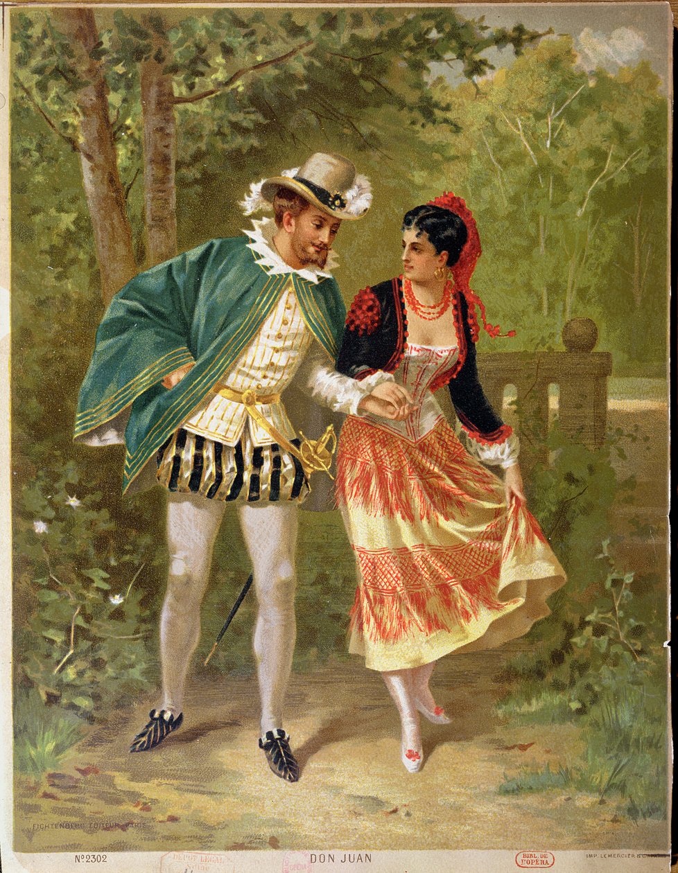Don Juan, cena ilustrando a ópera Don Giovanni por Wolfgang Amadeus Mozart (1756-91), 1879 de French School