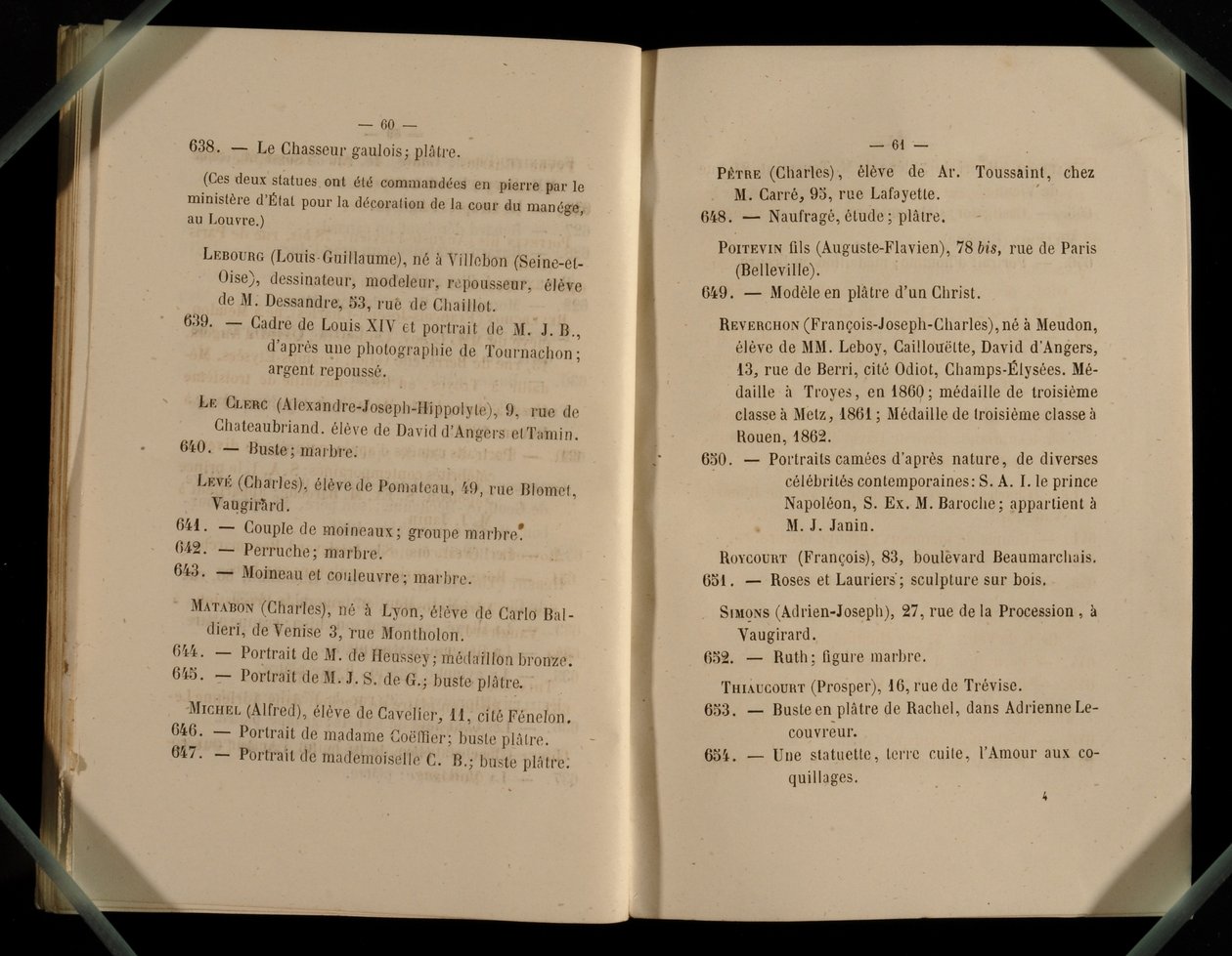Página dupla do Salon des Refuses, 1863 de French School