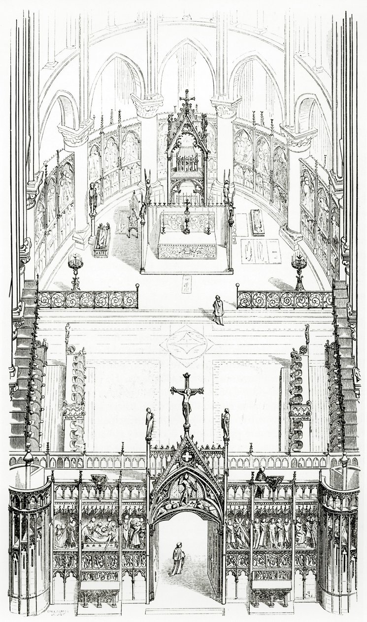 Desenho do Dictionnaire raisonné da arquitetura francesa do século 11 ao século XVI, 1861 de French School