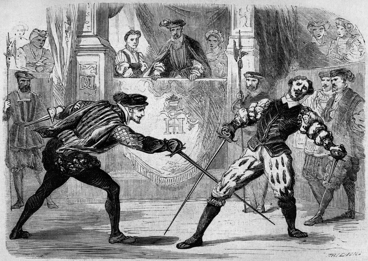 Duelo entre François de Vivonne de la Chataigneraie e Guy de Chabot, Barão de Jarnac, Saint Germain en Laye, França 10 de julho de French School