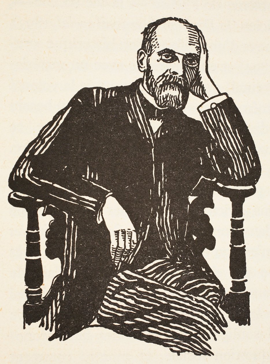 Durkheim, cópia de Boris Mestchersky (n.1957), Ilustração da História da Nação Francesa, Ciências, Volumes I e II, de Gabriel Hanotaux (1853-1944), 1924 de French School
