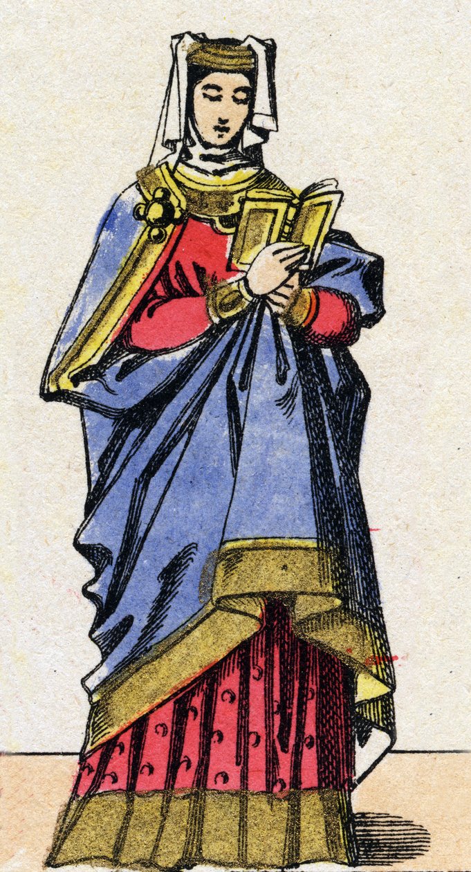 Dinastia dos Capetianos: Retrato de Blanche de Castille de French School
