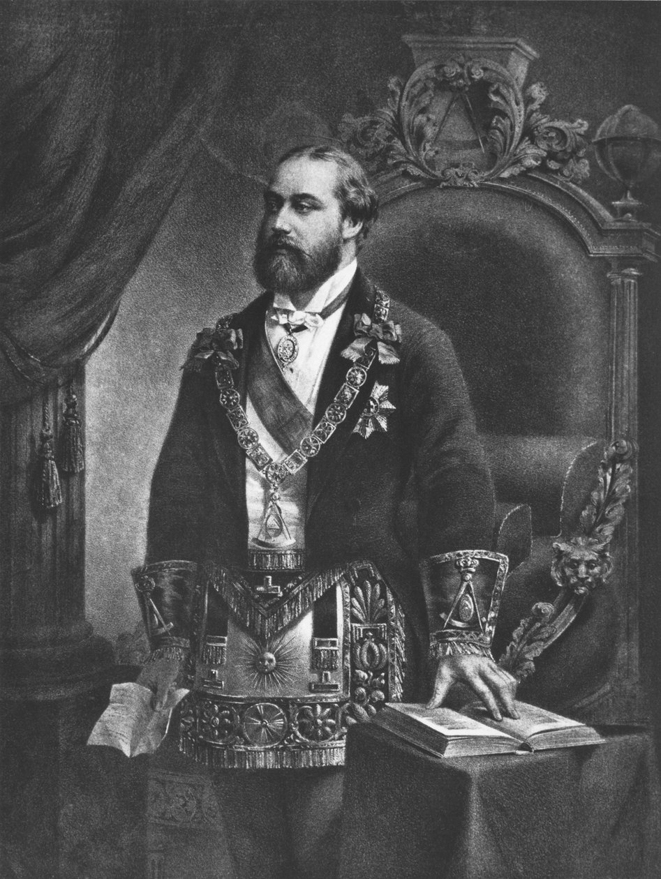 Edward (1841-1910) Prince of Wales, mais tarde Edward VII, como Grão-Mestre da Maçonaria, 1884 de French School