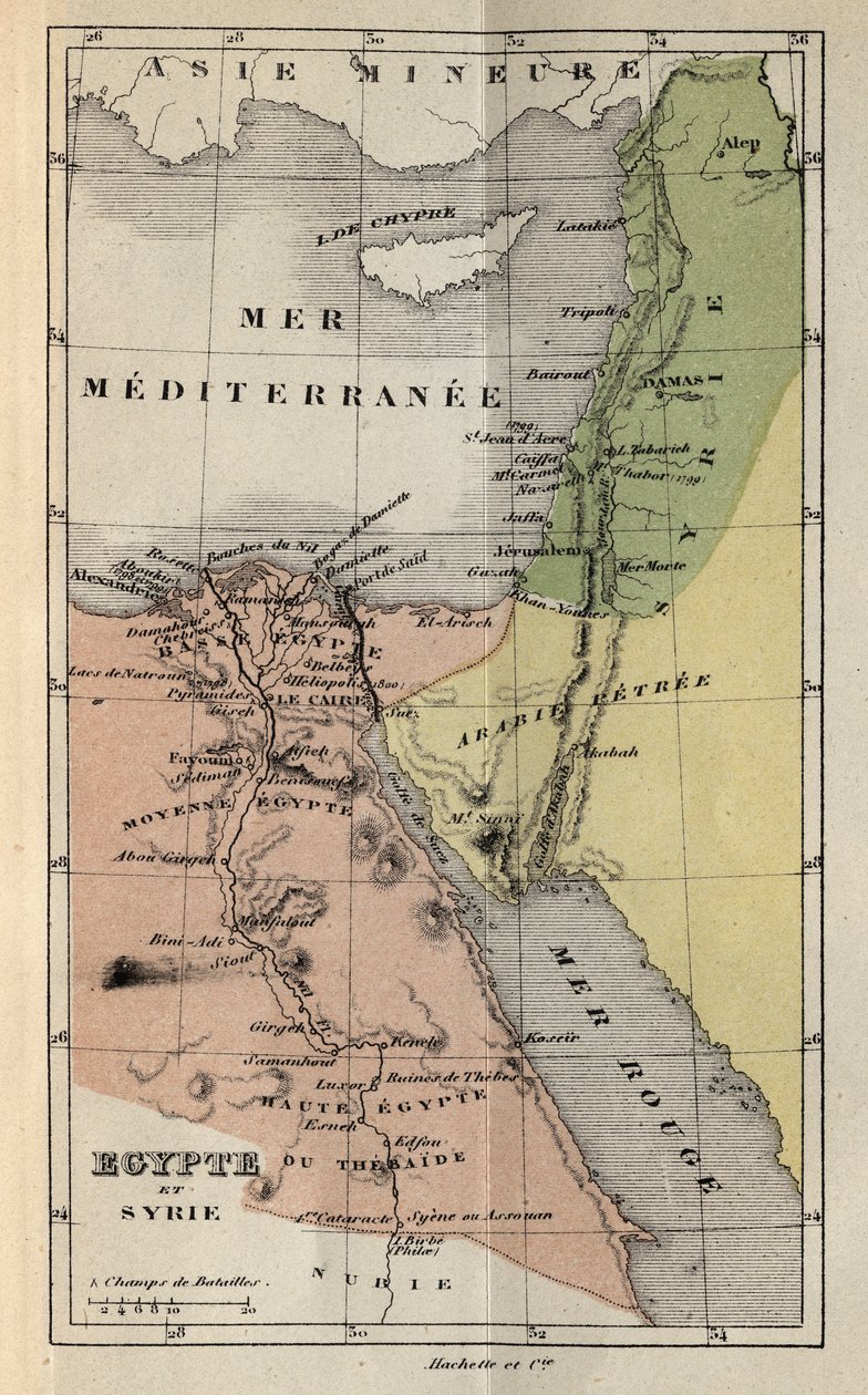 Egipto e Síria no século XIX - gravura em "Histoire de France" de Victor Duruy (1811-1894) - 1882 de French School