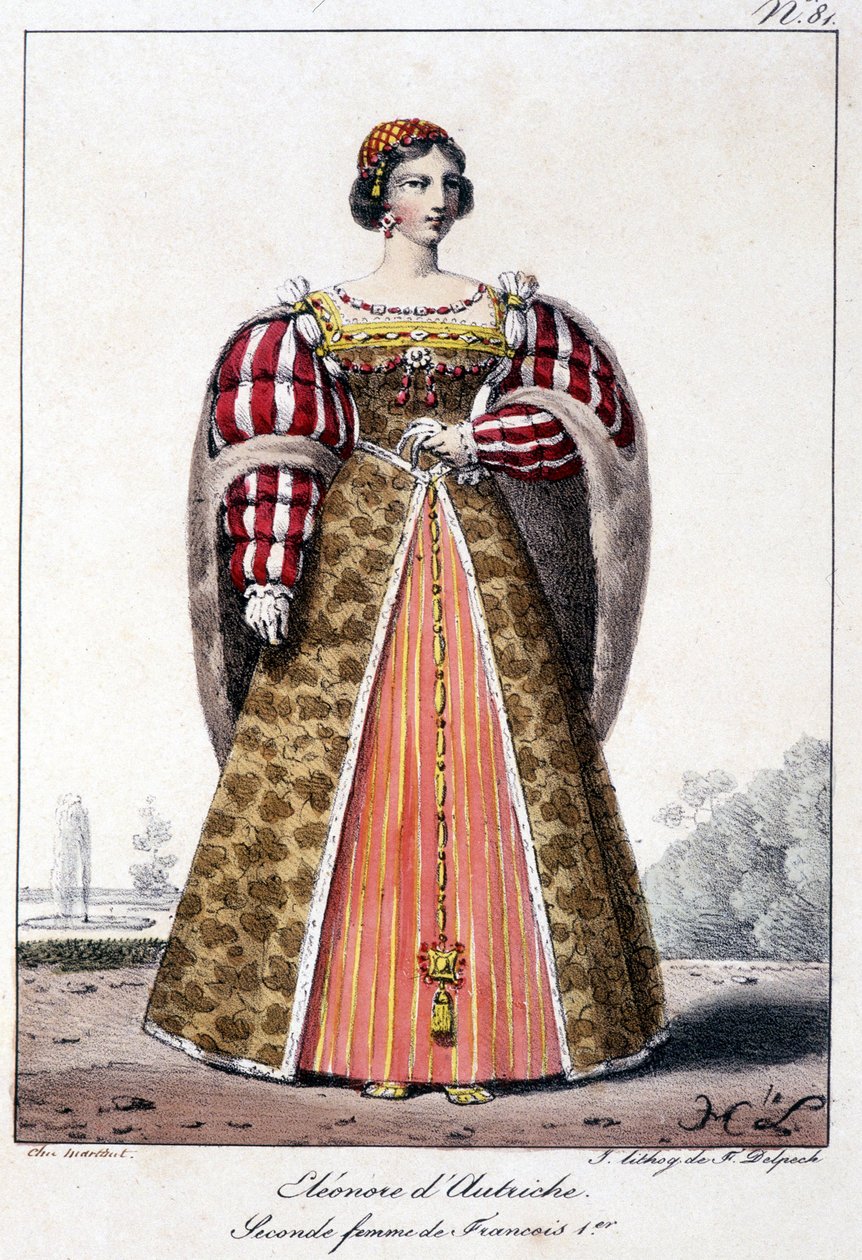Eleonore da Áustria (1498/1558), infante da Espanha, esposa do rei Manoel de Portugal e segunda esposa de François I, rei de França. de French School
