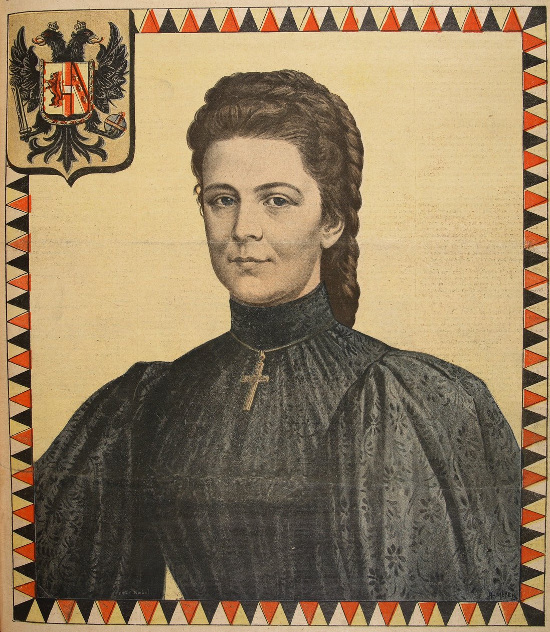 Elisabeth da Áustria, ilustração do Le Petit Journal: Suplemento illustre, 25 de setembro de 1898 de French School