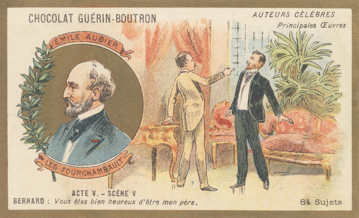 Emile Augier (1820-1889), dramaturgo francês, autor da comédia em 5 atos “Les Fourchambault” de French School