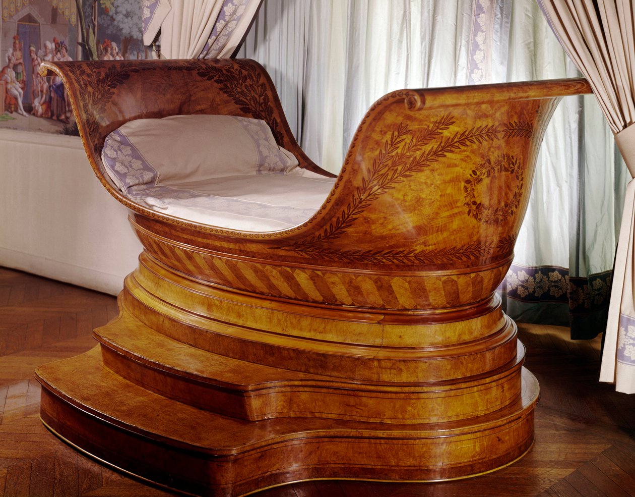 Empire style: cama de banho em mogno feita por François Beaudry. Paris do século XIX, artes decorativas. de French School