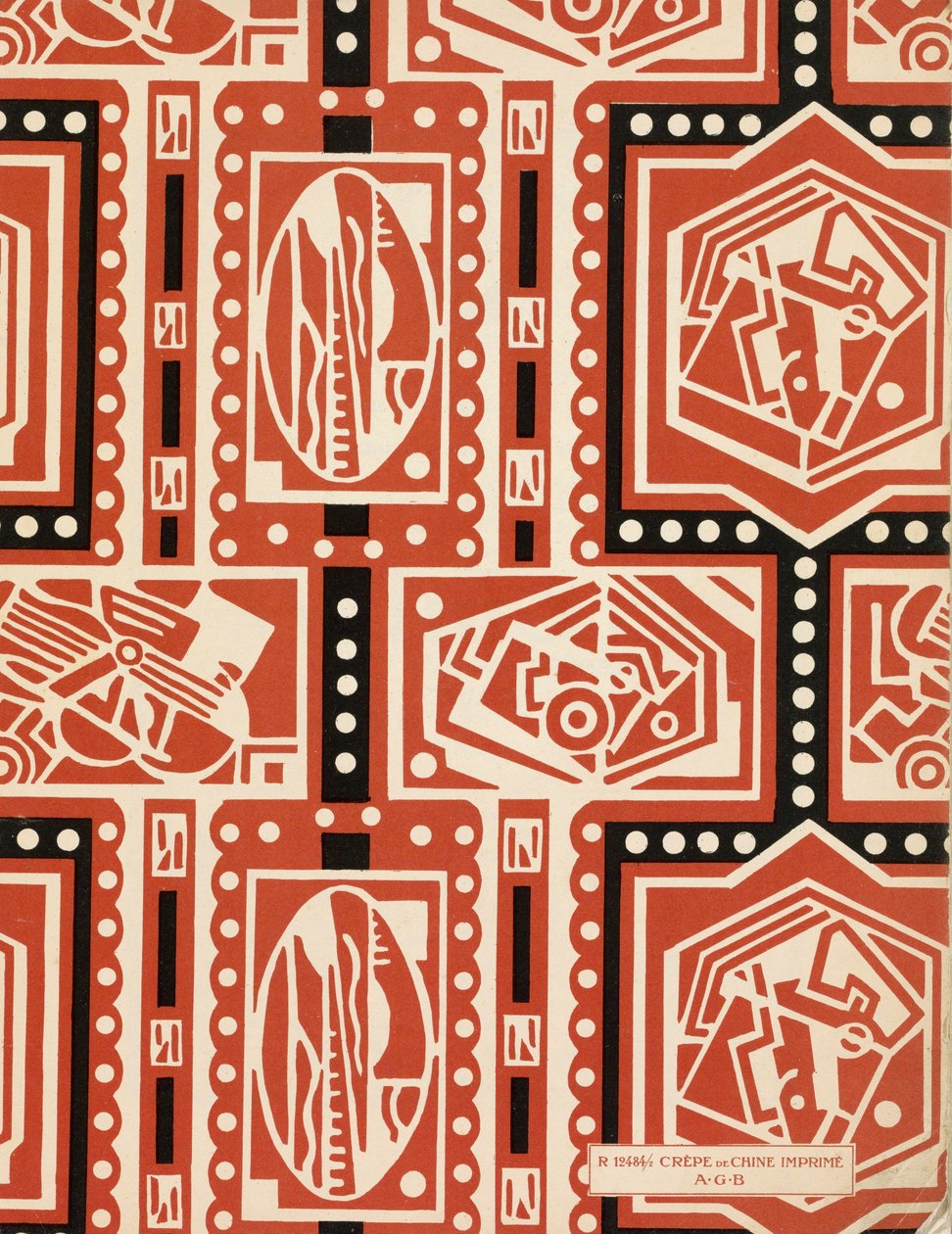 Papel de fundo de Art-Gout_Beaute, c.1920 (impressão pochoir) de French School